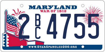 MD license plate 2BC4755