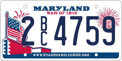 MD license plate 2BC4759