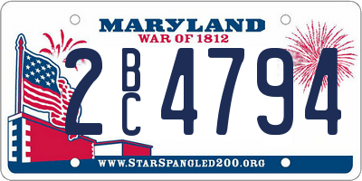 MD license plate 2BC4794