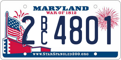 MD license plate 2BC4801