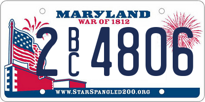 MD license plate 2BC4806
