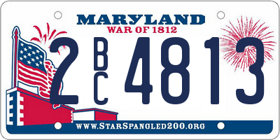 MD license plate 2BC4813
