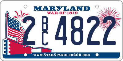 MD license plate 2BC4822