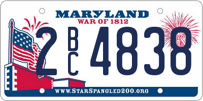 MD license plate 2BC4838