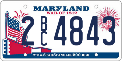 MD license plate 2BC4843