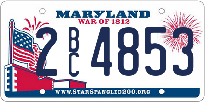 MD license plate 2BC4853