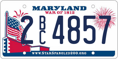 MD license plate 2BC4857