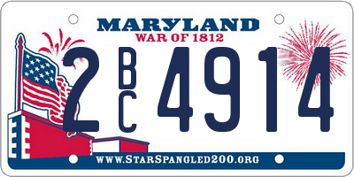 MD license plate 2BC4914
