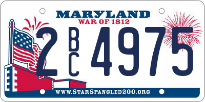 MD license plate 2BC4975