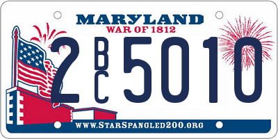 MD license plate 2BC5010