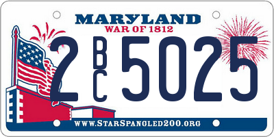 MD license plate 2BC5025