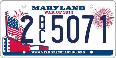 MD license plate 2BC5071