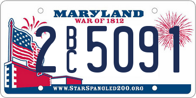 MD license plate 2BC5091