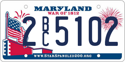 MD license plate 2BC5102