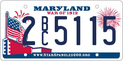MD license plate 2BC5115