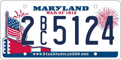 MD license plate 2BC5124