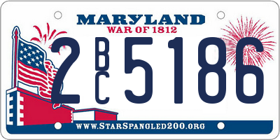 MD license plate 2BC5186