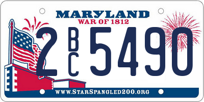 MD license plate 2BC5490