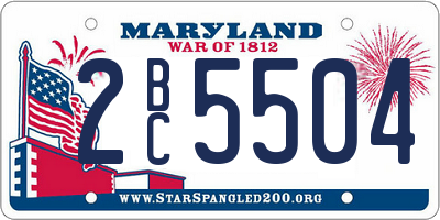 MD license plate 2BC5504