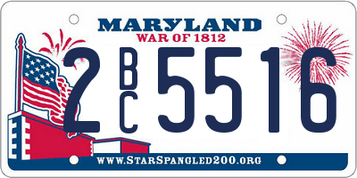 MD license plate 2BC5516