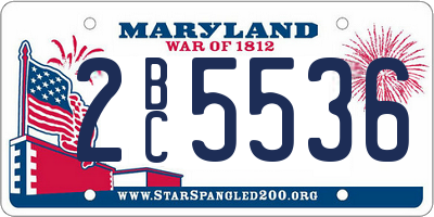 MD license plate 2BC5536