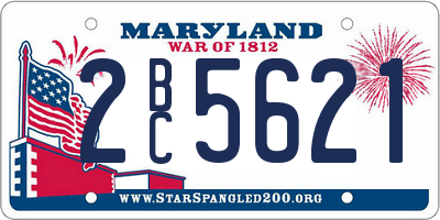 MD license plate 2BC5621