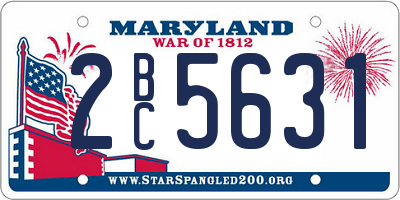MD license plate 2BC5631