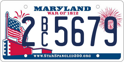MD license plate 2BC5679