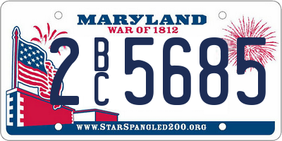 MD license plate 2BC5685