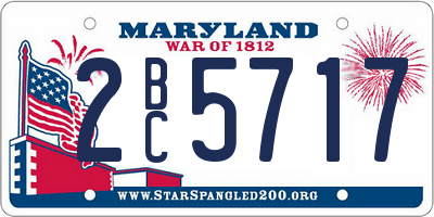 MD license plate 2BC5717