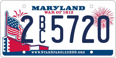 MD license plate 2BC5720