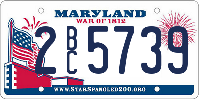 MD license plate 2BC5739