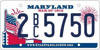 MD license plate 2BC5750