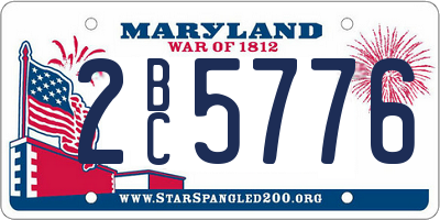 MD license plate 2BC5776