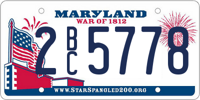 MD license plate 2BC5778