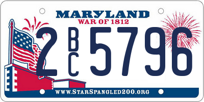 MD license plate 2BC5796