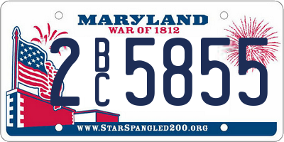 MD license plate 2BC5855