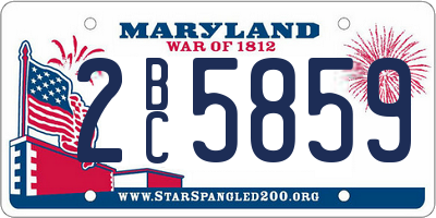 MD license plate 2BC5859