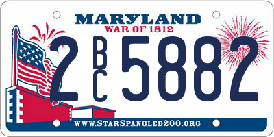 MD license plate 2BC5882