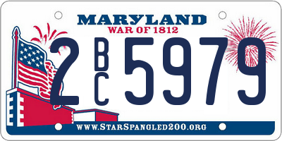 MD license plate 2BC5979