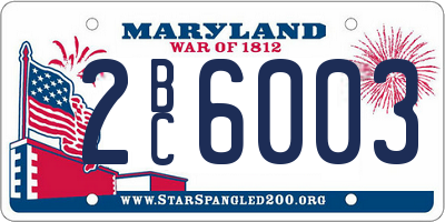 MD license plate 2BC6003
