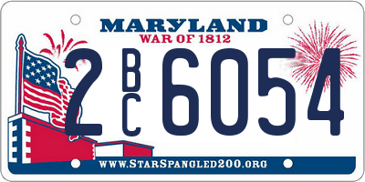 MD license plate 2BC6054