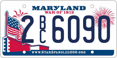 MD license plate 2BC6090