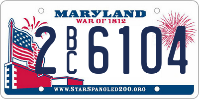 MD license plate 2BC6104