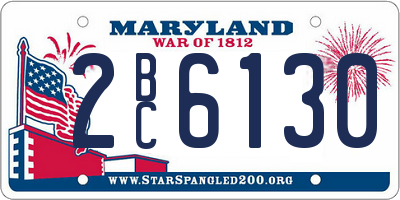 MD license plate 2BC6130