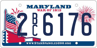 MD license plate 2BC6176