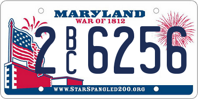 MD license plate 2BC6256