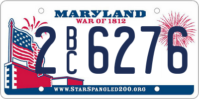 MD license plate 2BC6276