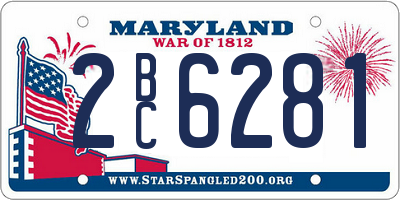 MD license plate 2BC6281