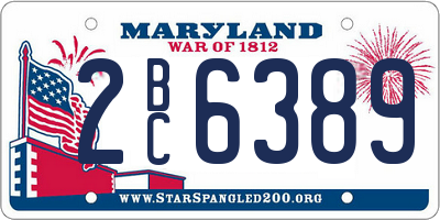 MD license plate 2BC6389